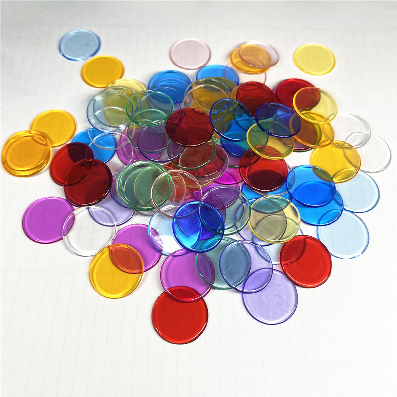 Board Game Verdant - 100pcs 19mm Transparent Chips Plastic Counting