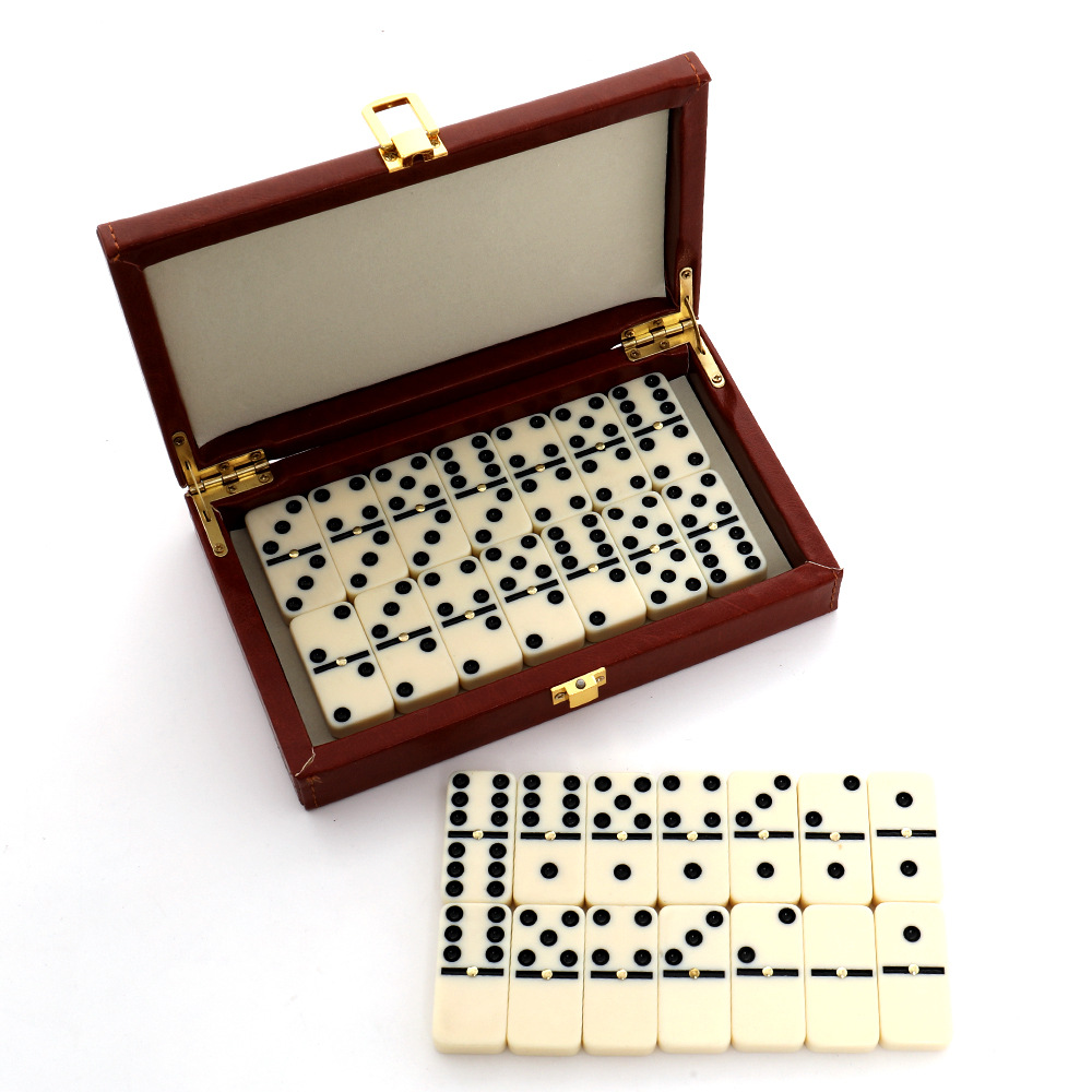 Board Game Night - Wooden Dominoes Set 28 Piece Resin