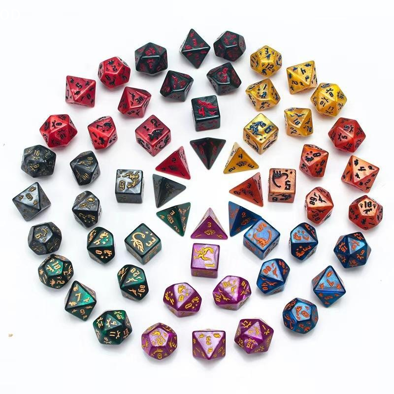 Board Game Digital - 7Pcs/Set Dinosaur Dice Clear Engraved Digits