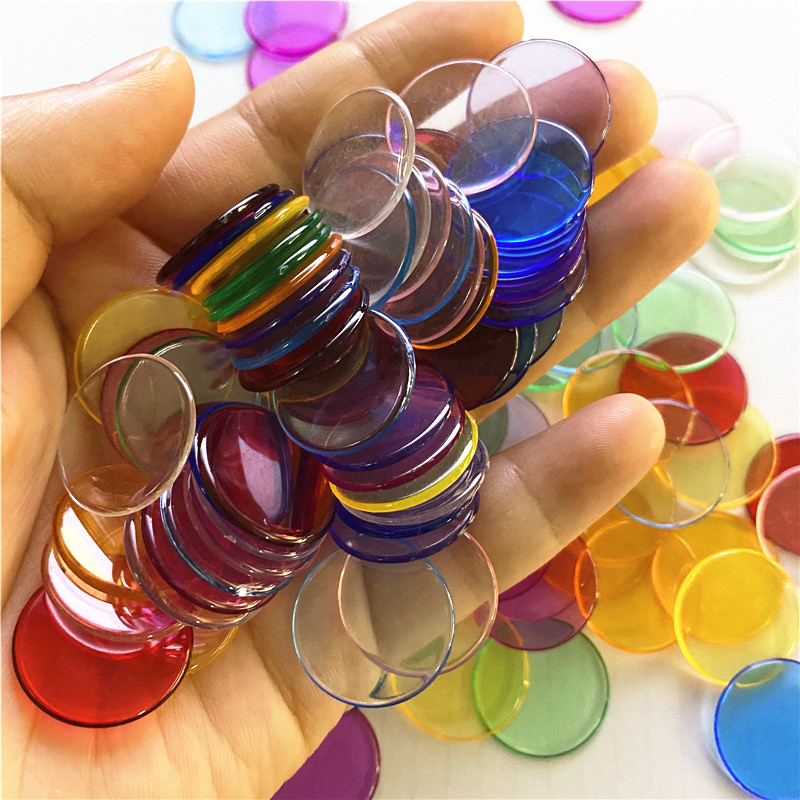 100pcs 19mm Transparent Chips  - Board Game Verdant ulasan dan harga