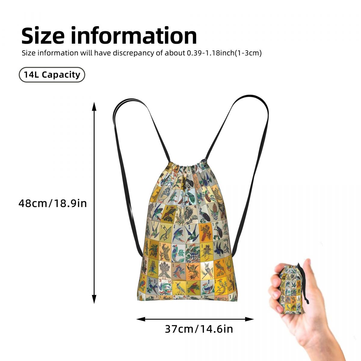 Mah Jongg Birds Mahjong Tiles  - Tile Bag Drawstring ulasan dan harga