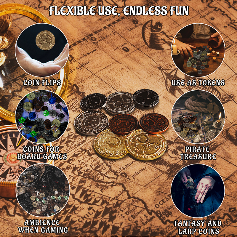 DND Metal Coins Set of 60 with - Board Game Verdant ulasan dan harga