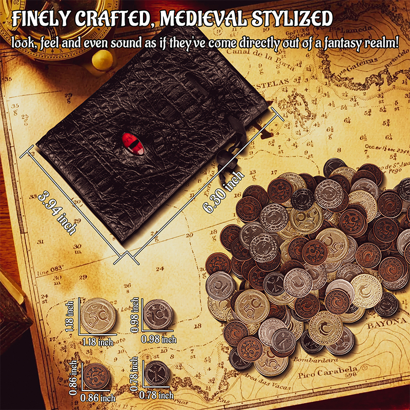 DND Metal Coins Set of 60 with - Board Game Verdant ulasan dan harga