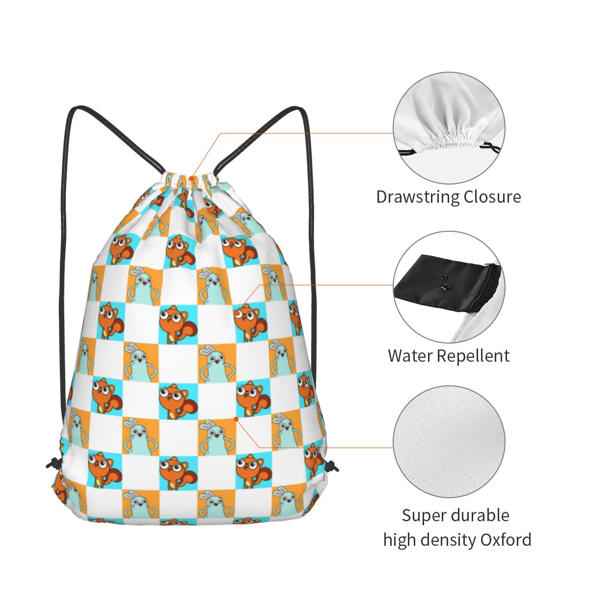 Kiff And Barry Tiles Backpacks - Tile Bag Drawstring ulasan dan harga