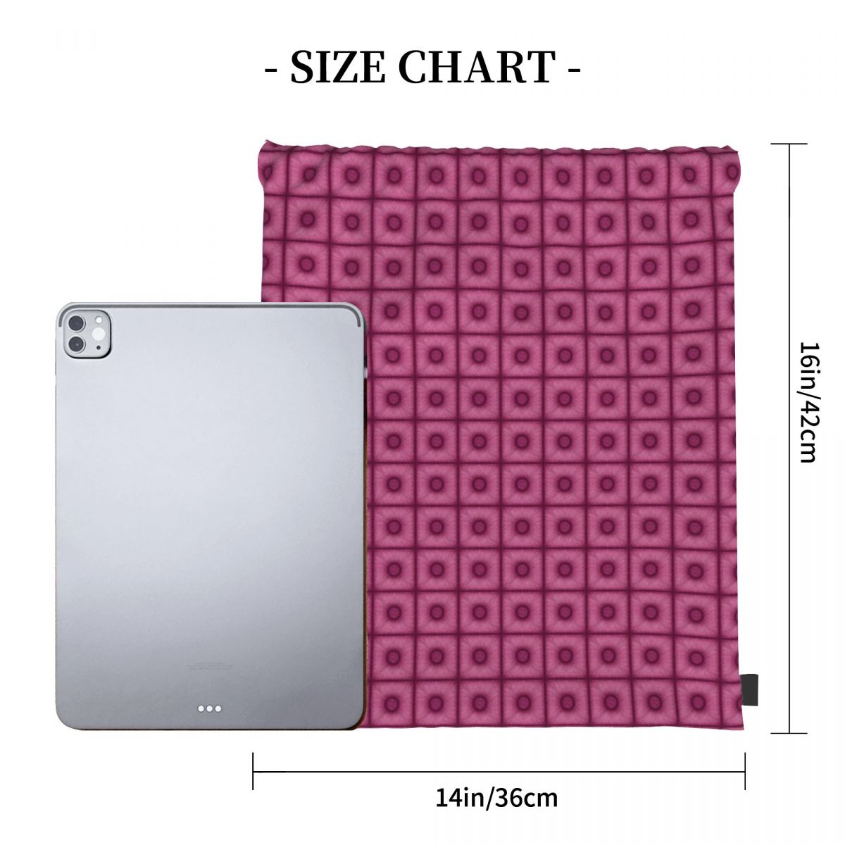 Poof Tile In Cherry Color Back - Tile Bag Drawstring ulasan dan harga