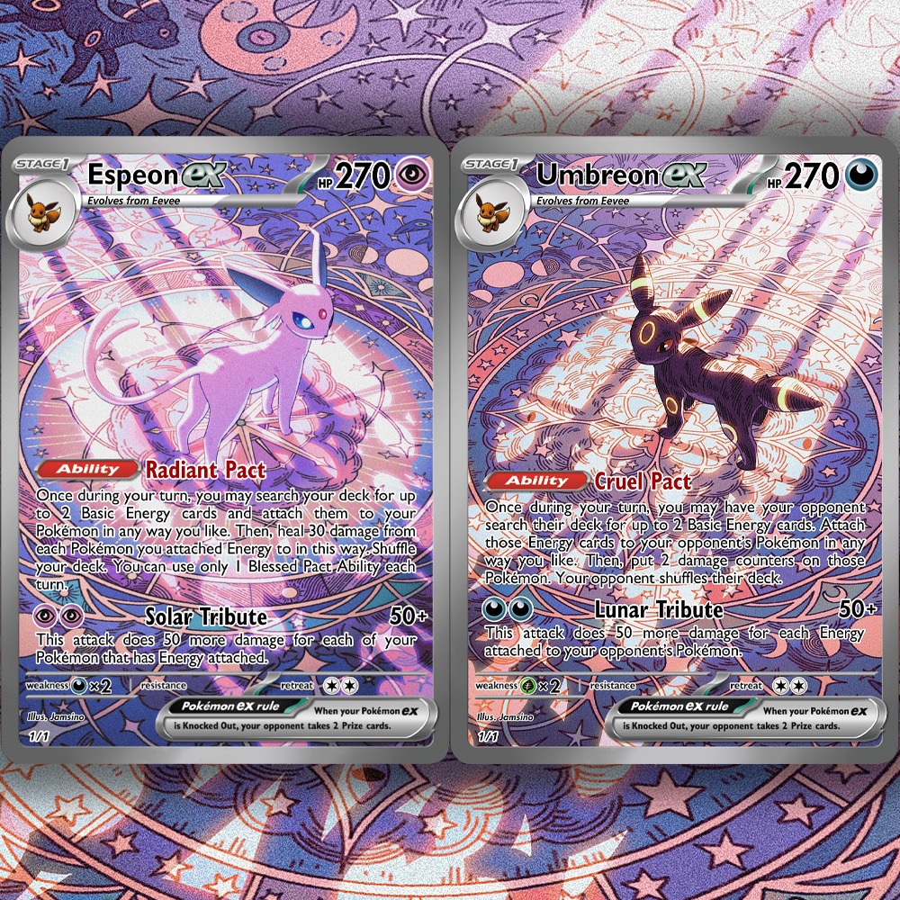 PKM Card Espeon ex/Umbreon ex  - Board Game Anime ulasan dan harga