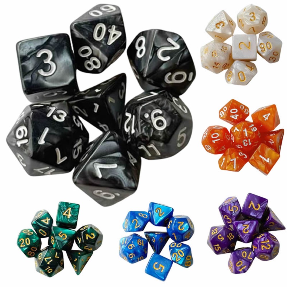 7pcs Dice Set Board Games Roll - Board Game Verdant ulasan dan harga
