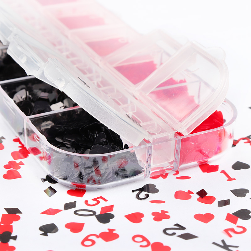 12 Grids Poker Nail Art Sequin - Board Game Design ulasan dan harga