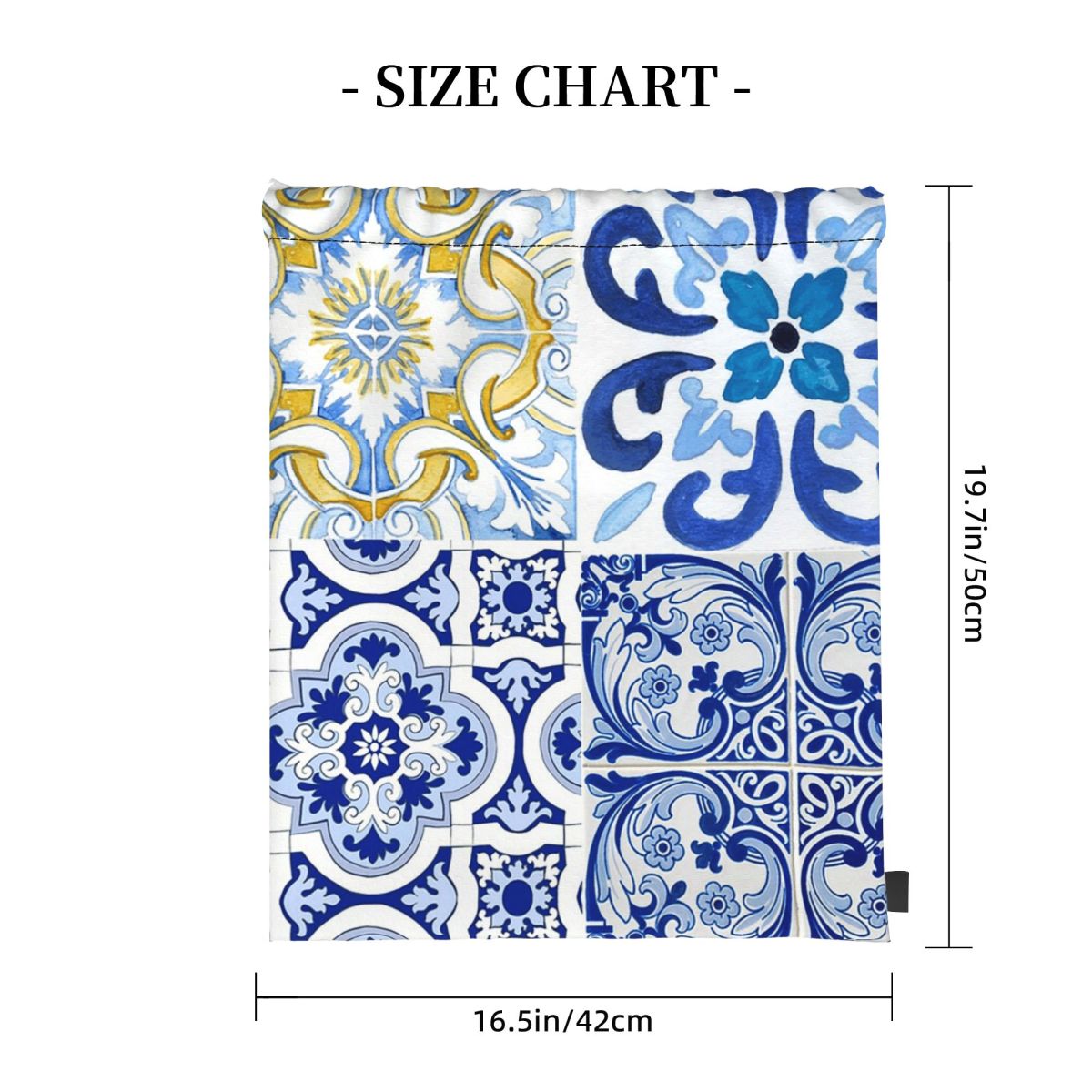 Sicilian Tiles,mediterranean,m - Tile Bag Drawstring ulasan dan harga