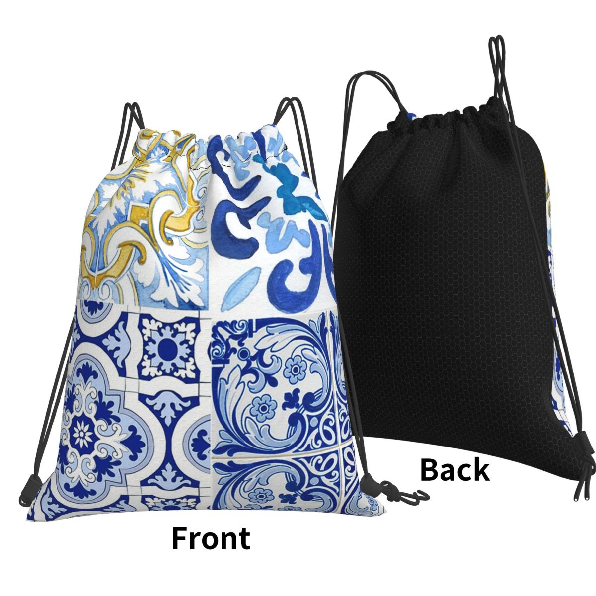 Sicilian Tiles,mediterranean,m - Tile Bag Drawstring ulasan dan harga