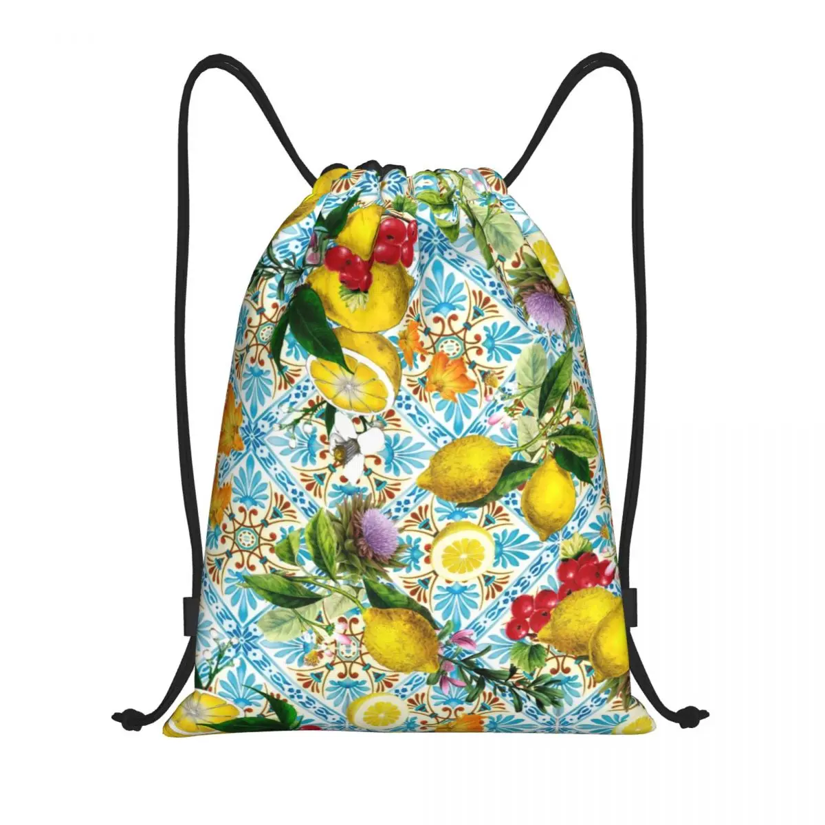 Sicilian Lemons And Romantic T - Tile Bag Drawstring ulasan dan harga
