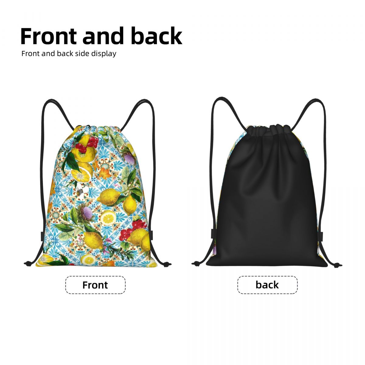 Sicilian Lemons And Romantic T - Tile Bag Drawstring ulasan dan harga