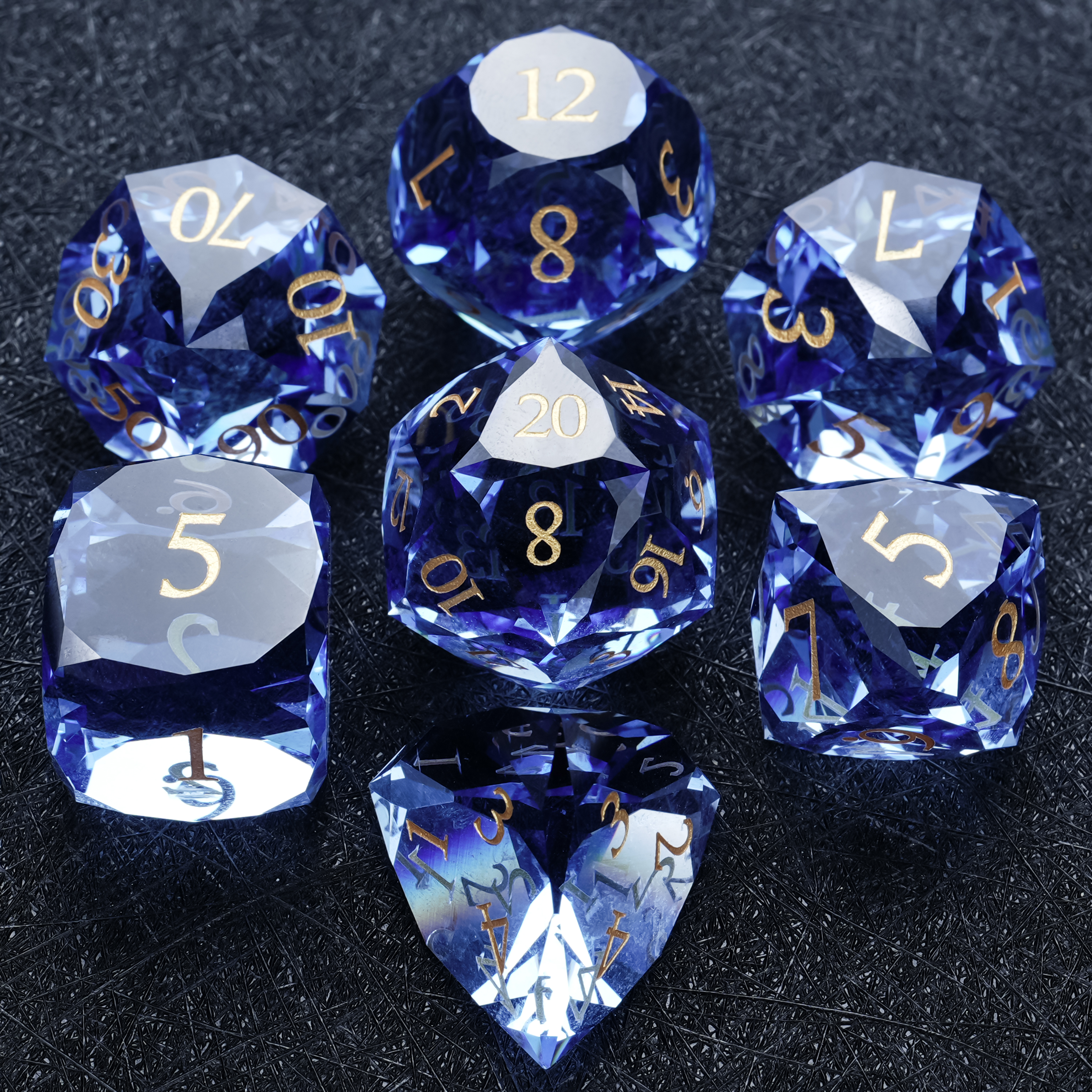 7pcs DND Dice Set Sea Blue Gla - Board Game Digital ulasan dan harga